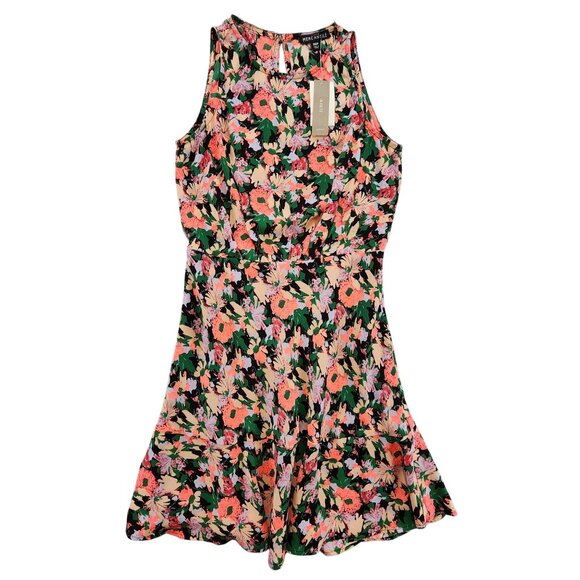 J. Crew Floral Sleeveless Sheath Dress Flare Hem Neon Preppy Summer Dress 00 P - Picture 1 of 13